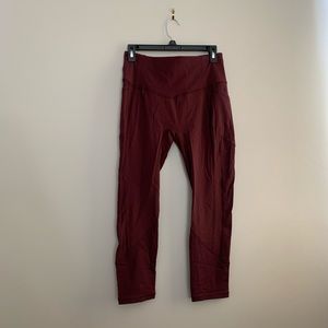 Lululemon Dark Red Crop Leggings
